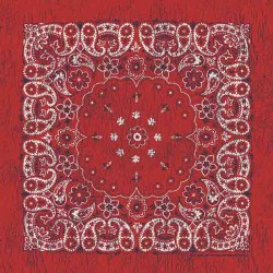 Big bandana XL red rustic paisley pattern Made in USA