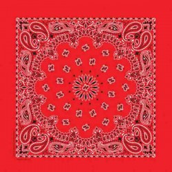 Bandana géant XXL motif cachemire Rouge made in USA