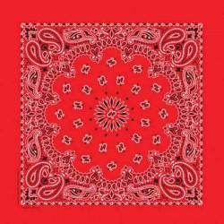 Bandana géant XXL motif cachemire Rouge made in USA