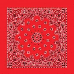 Giant bandana XXL red paisley pattern Made in USA