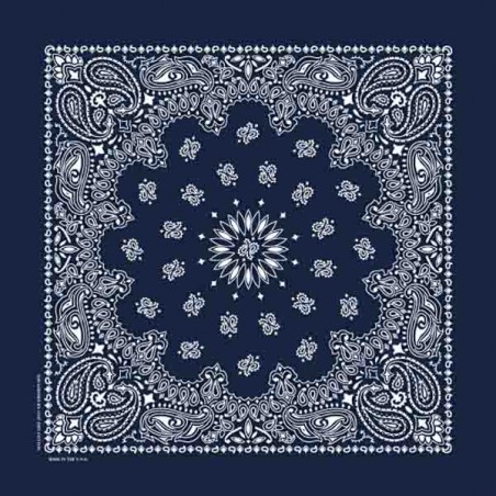 Bandana géant XXL motif cachemire Bleu Marine made in USA