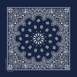 Bandana géant XXL motif cachemire Bleu Marine made in USA