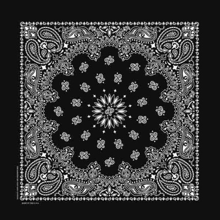 Bandana géant XXL motif cachemire Noir made in USA