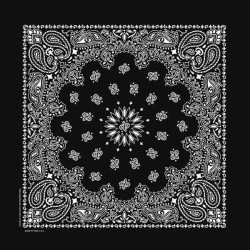 Bandana géant XXL motif cachemire Noir made in USA