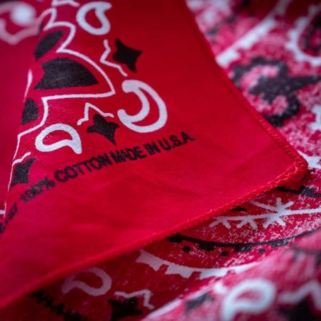 Giant bandana XXL red paisley pattern Made in USA