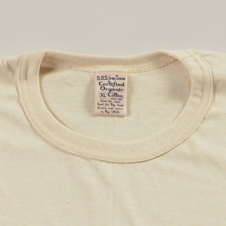 Organic Cotton Short Sleeve Crew Neck Natural Color made in USA