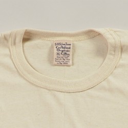 Organic Cotton Short Sleeve Crew Neck Natural Color made in USA