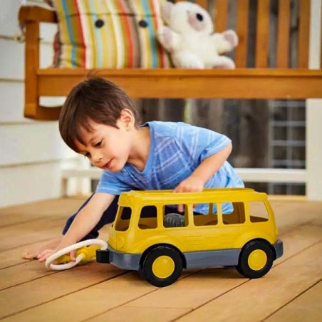 Green Toys Yellow School Bus Wagon - Made in USA