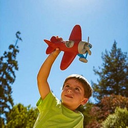 Green Toys Red and Blue Monoplane Plane Toy - Made in USA