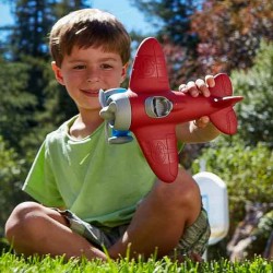 Green Toys Red and Blue Monoplane Plane Toy - Made in USA