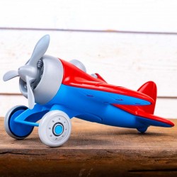 Green Toys Red and Blue Monoplane Plane Toy - Made in USA