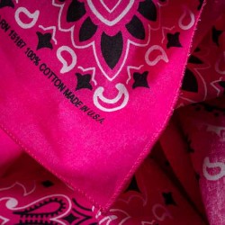 Giant bandana XXL Hot Pink paisley pattern Made in USA