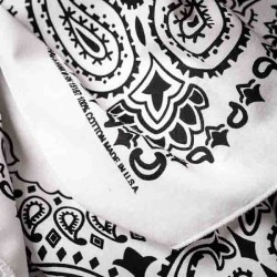 Bandana géant XXL motif cachemire Blanc made in USA