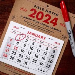 2024 -15-Month Work Station Calendar by FIELD NOTES