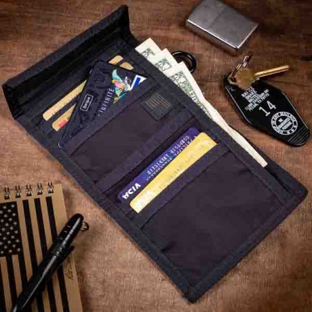 Portefeuille porte-cartes MIS noir MADE IN USA