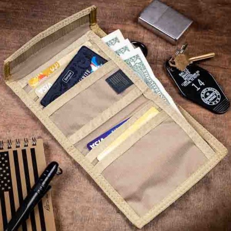 Portefeuille porte-cartes MIS Kaki sable MADE IN USA