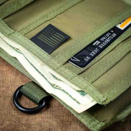 Portefeuille porte-cartes MIS vert armé MADE IN USA