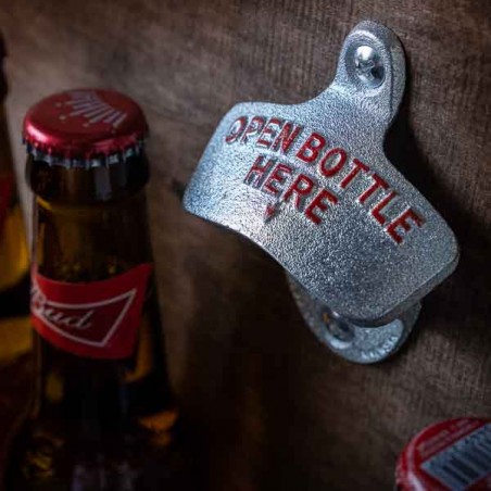 Wall Mount Bottle Opener STARR Open Bottle Here