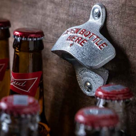 Wall Mount Bottle Opener STARR Open Bottle Here