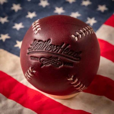 LEMON BALL™ baseball. Horween CXL BURGUNDY Leather made in USA