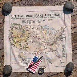 Bandana Plan US National Parc & Trails  made in USA