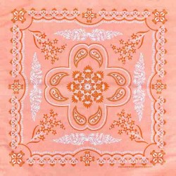 Big bandana XL Coral flower paisley pattern Made in USA