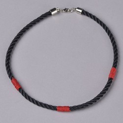 COLLIER MARINE TRESSE NOIR/ROUGE made in USA
