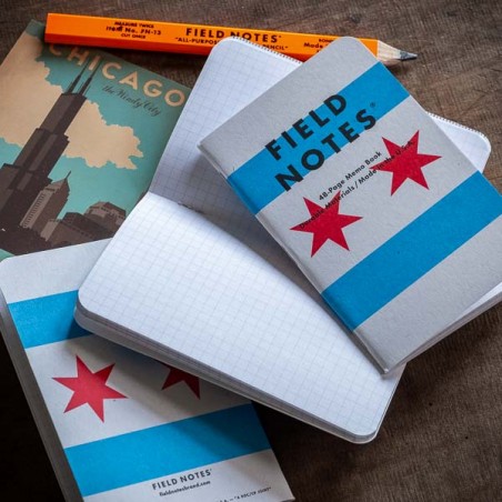 Pack 3 carnets FIELD NOTES Chicago - Made in USA