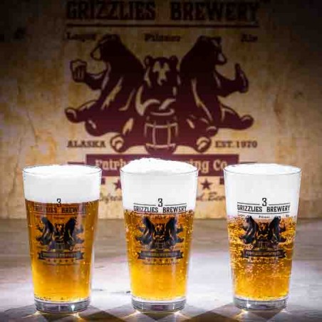 Trio de 3 Verres à bière 3 GRIZZLIES BREWERY