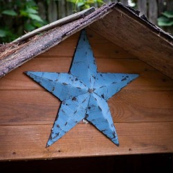 AMISH TIN BARN STAR 12" BLUE made in USA