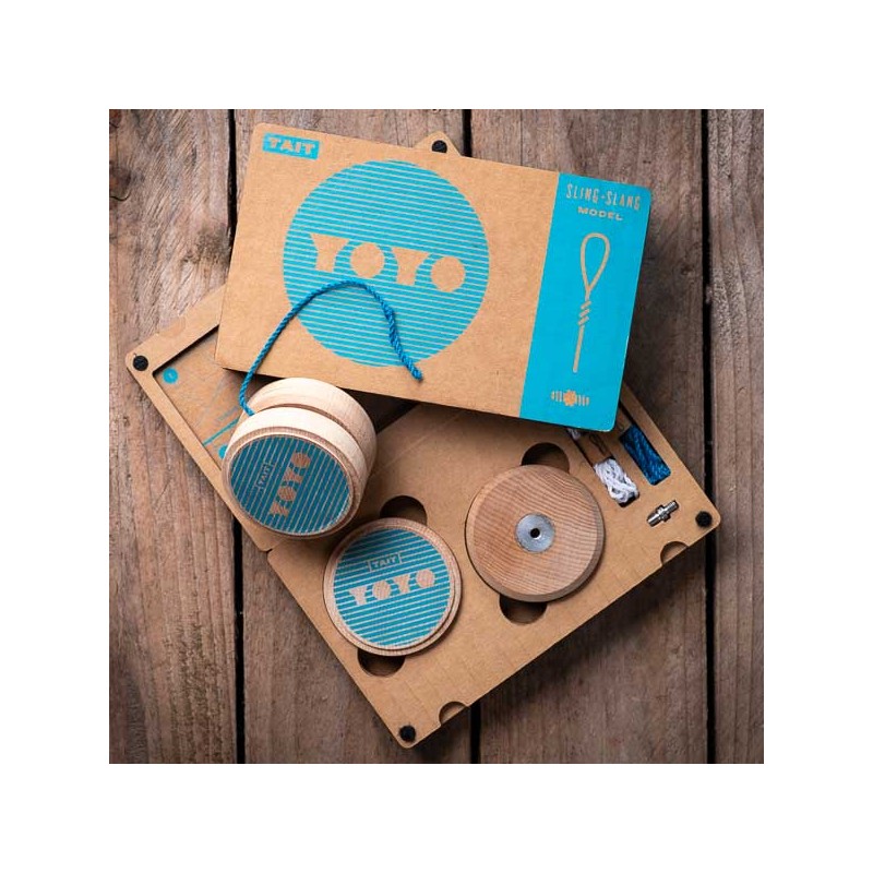 HANDCRAFTED BLUE SOLID-MAPLE YOYO KIT Made in USA