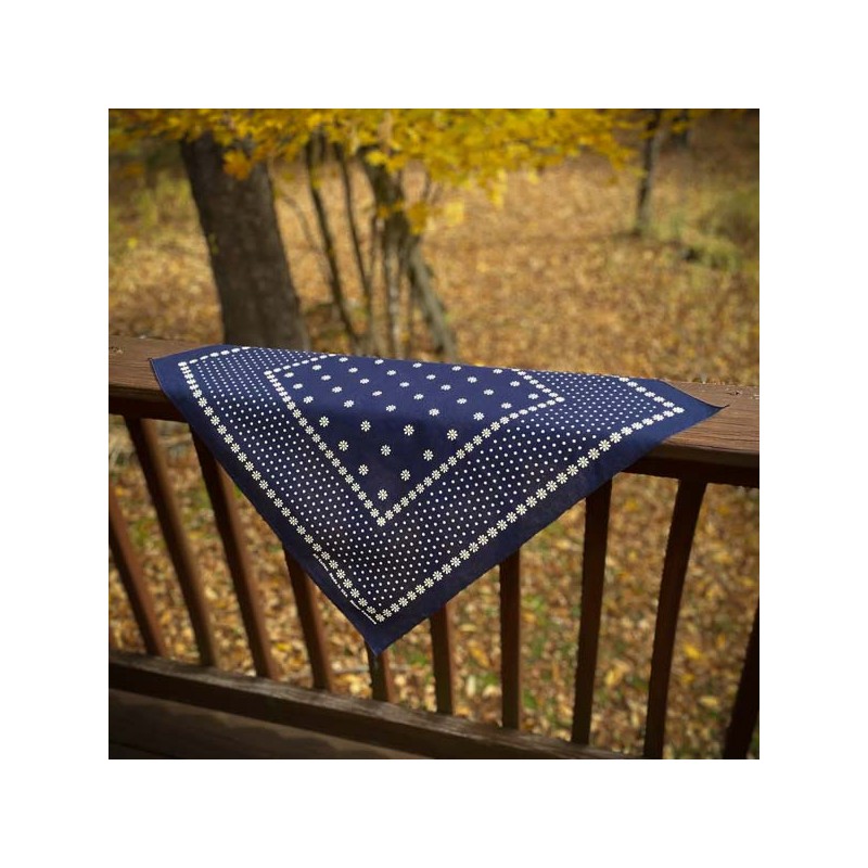 Amarillo Navy Blue Cotton Bandana - Made in USA