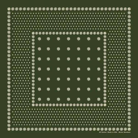 Amarillo Olive Green Cotton Bandana - Made in USA