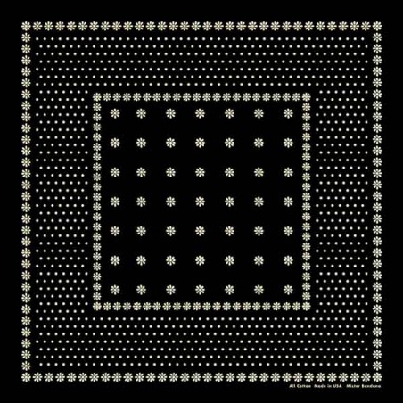 Amarillo Black Cotton Bandana - Made in USA