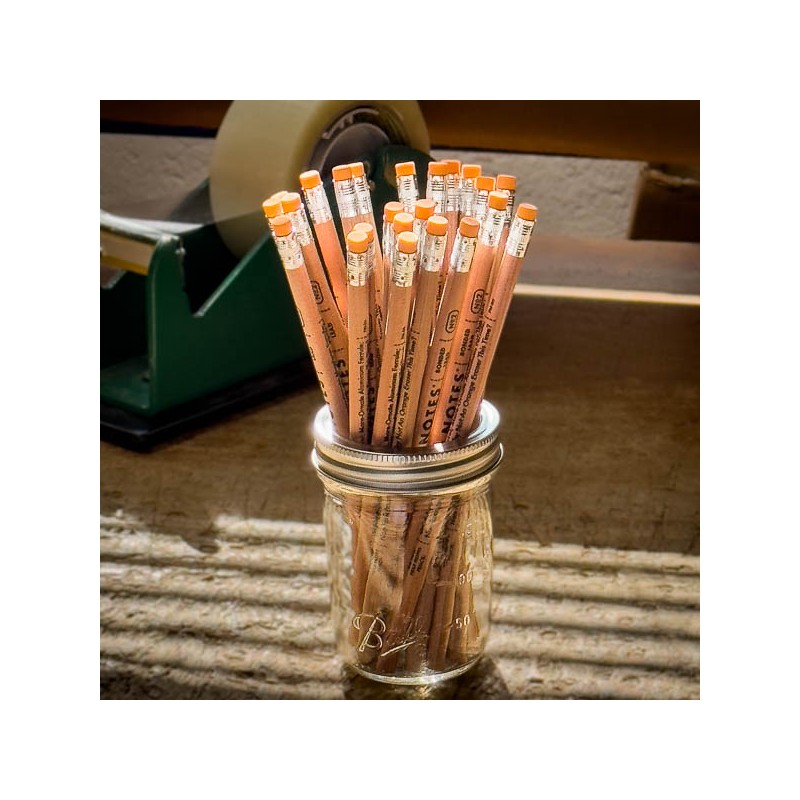Pack of 6 orange eraser pencils FIELD NOTES Made in USA