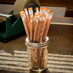 Pack of 6 orange eraser pencils FIELD NOTES Made in USA