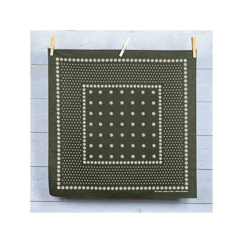 Amarillo Olive Green Cotton Bandana - Made in USA