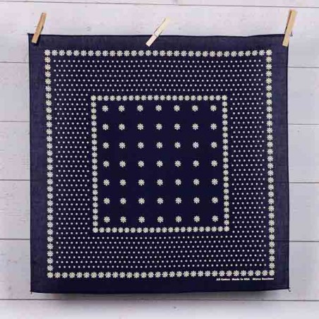 Amarillo Navy Blue Cotton Bandana - Made in USA