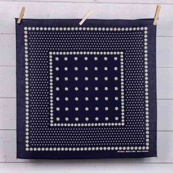 Bandana Amarillo Bleu Marine en coton - made in USA