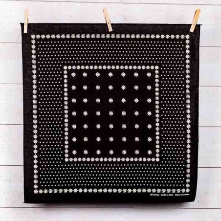 Amarillo Black Cotton Bandana - Made in USA