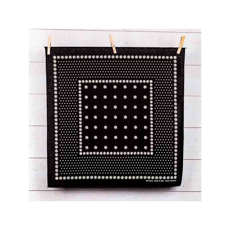 Amarillo Black Cotton Bandana - Made in USA