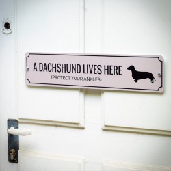 Dachshund lives here Metal Sign Made in USA