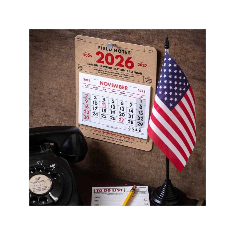 2026 -15-Month Work Station Calendar by FIELD NOTES