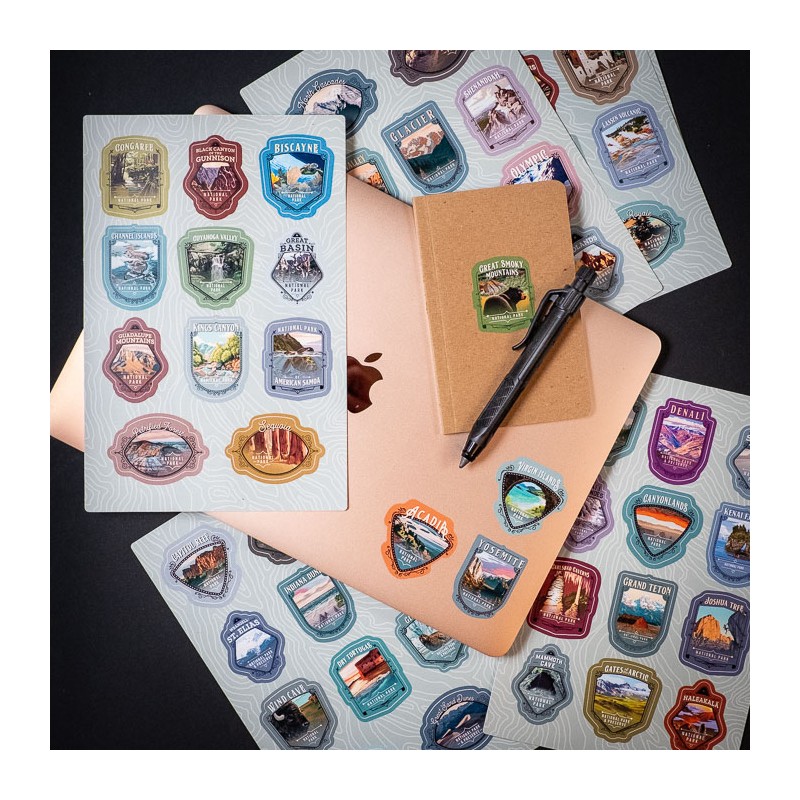 Pack de 64 stickers parcs Nationaux Américains