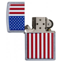 ZIPPO® Patriotic Design Brushed Chrome Made in USA