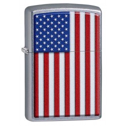ZIPPO® Patriotic Design Brushed Chrome Made in USA