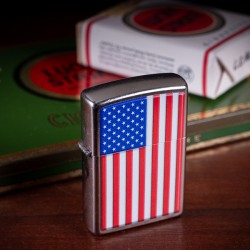 ZIPPO® Patriotic Design Brushed Chrome Made in USA