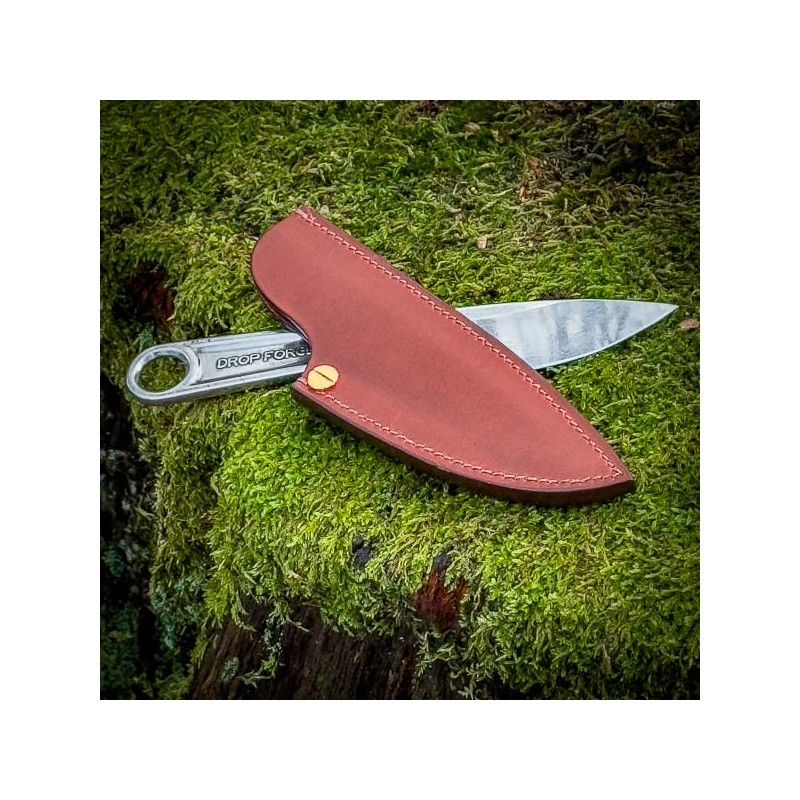 Cognac leather sheath for Ka-Bar one-piece knife
