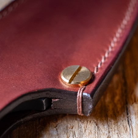 Cognac leather sheath for Ka-Bar one-piece knife