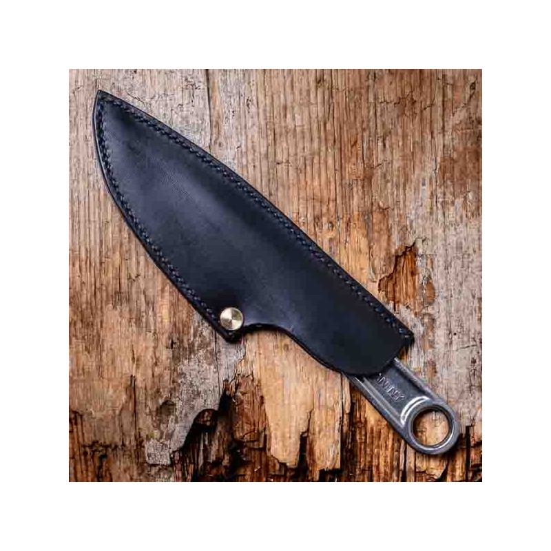 Black leather sheath for Ka-Bar one-piece knife